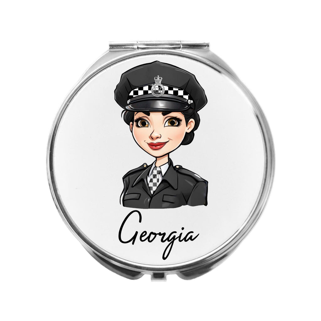 Police Woman Mirror Personalised Compact Gift for Police Officer Passing out
