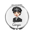 Police Woman Mirror Personalised Compact Gift for Police Officer Passing out