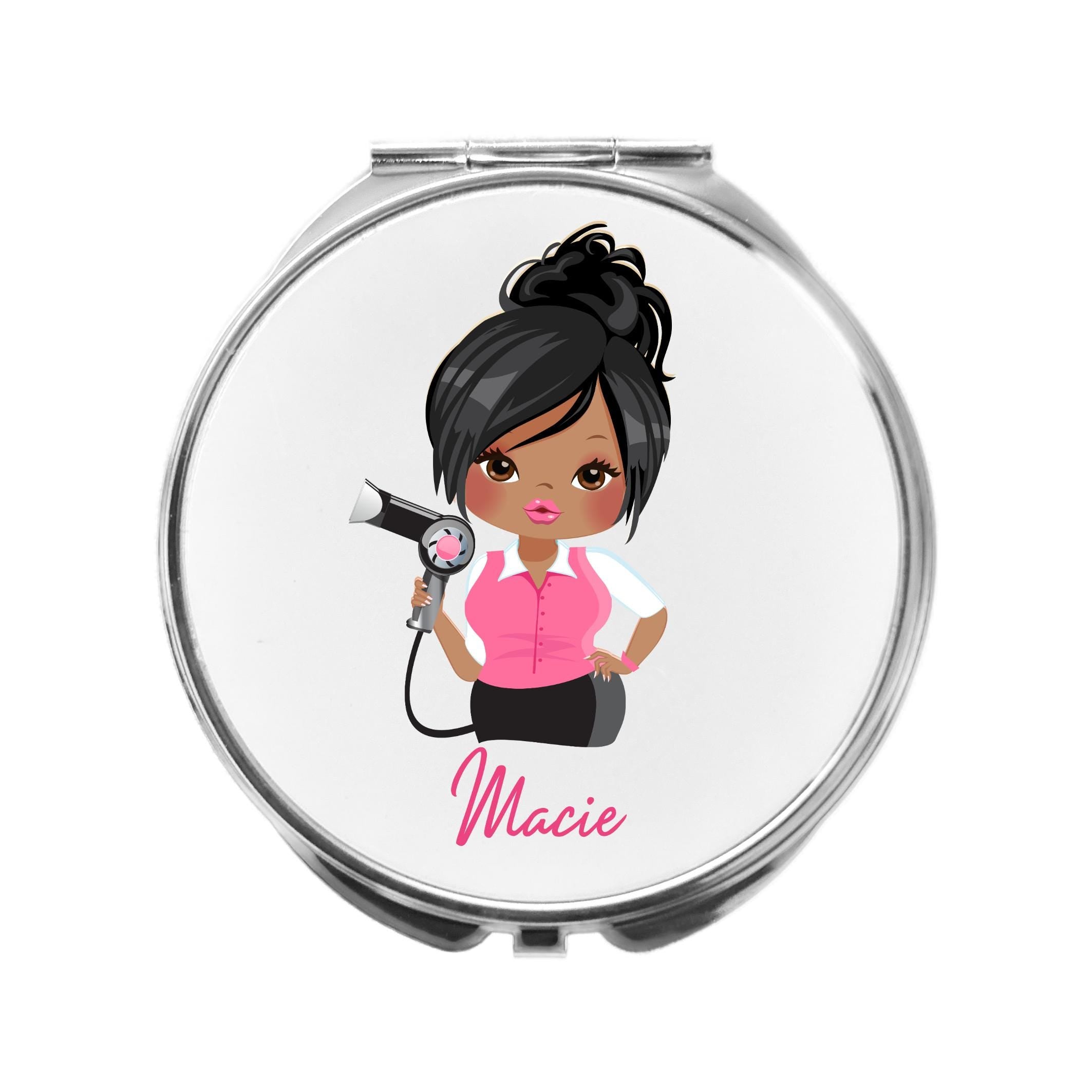 Hairdresser Mirror Personalised Compact Gift for Hair Stylist