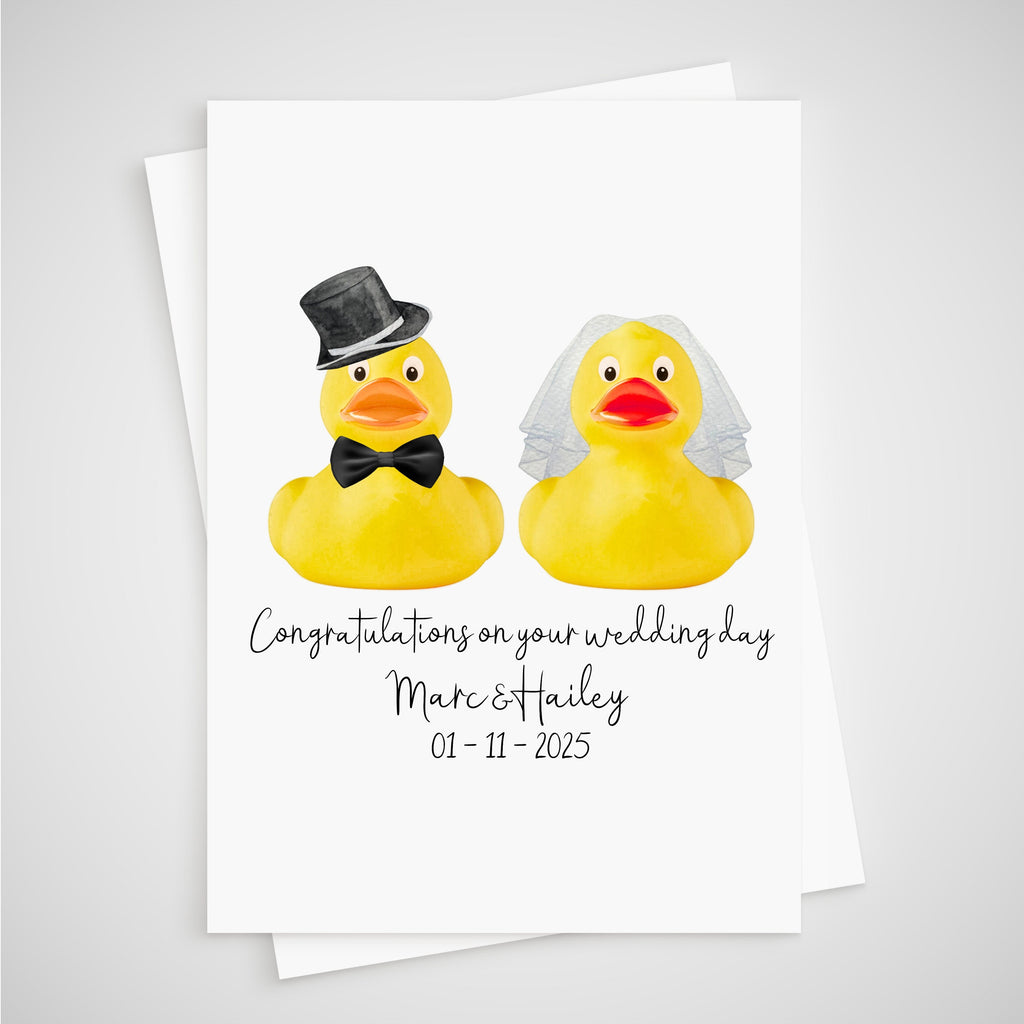 Rubber Ducks Wedding Card Personalised Bride & Groom