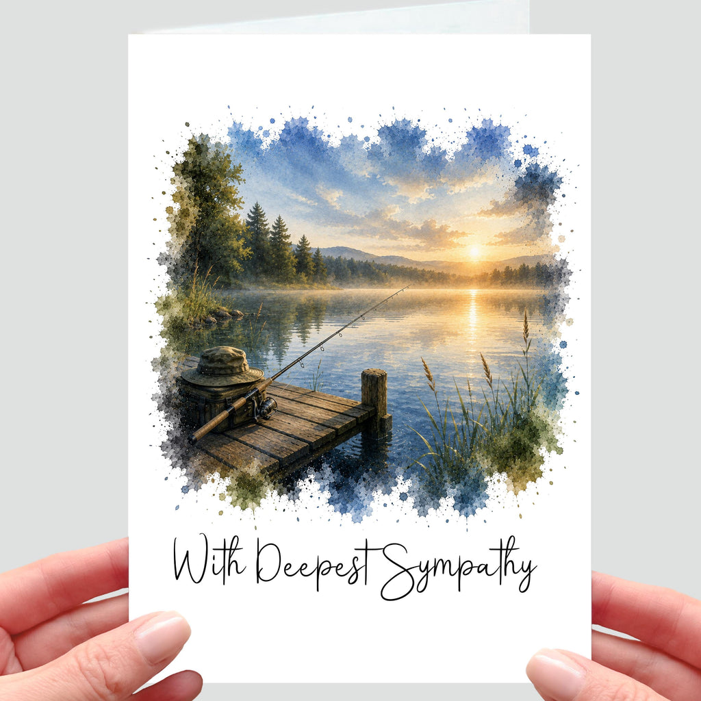 Fishing Sympathy Card Grief Mourning Bereavement Fisherman