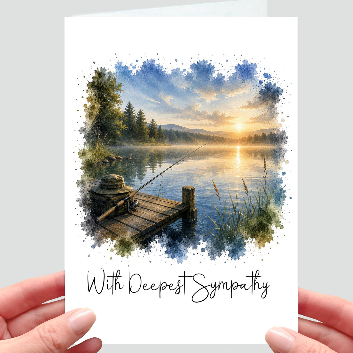 Fishing Sympathy Card Grief Mourning Bereavement Fisherman