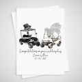 Golf Cart Wedding Card Personalised