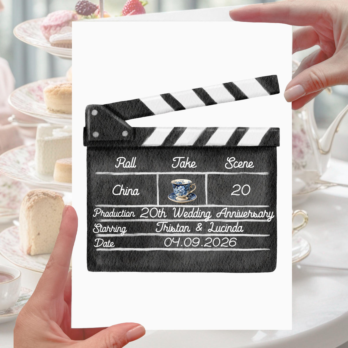 Clapper Board 20th Anniversary Card Personalised China Film Cinema Movies