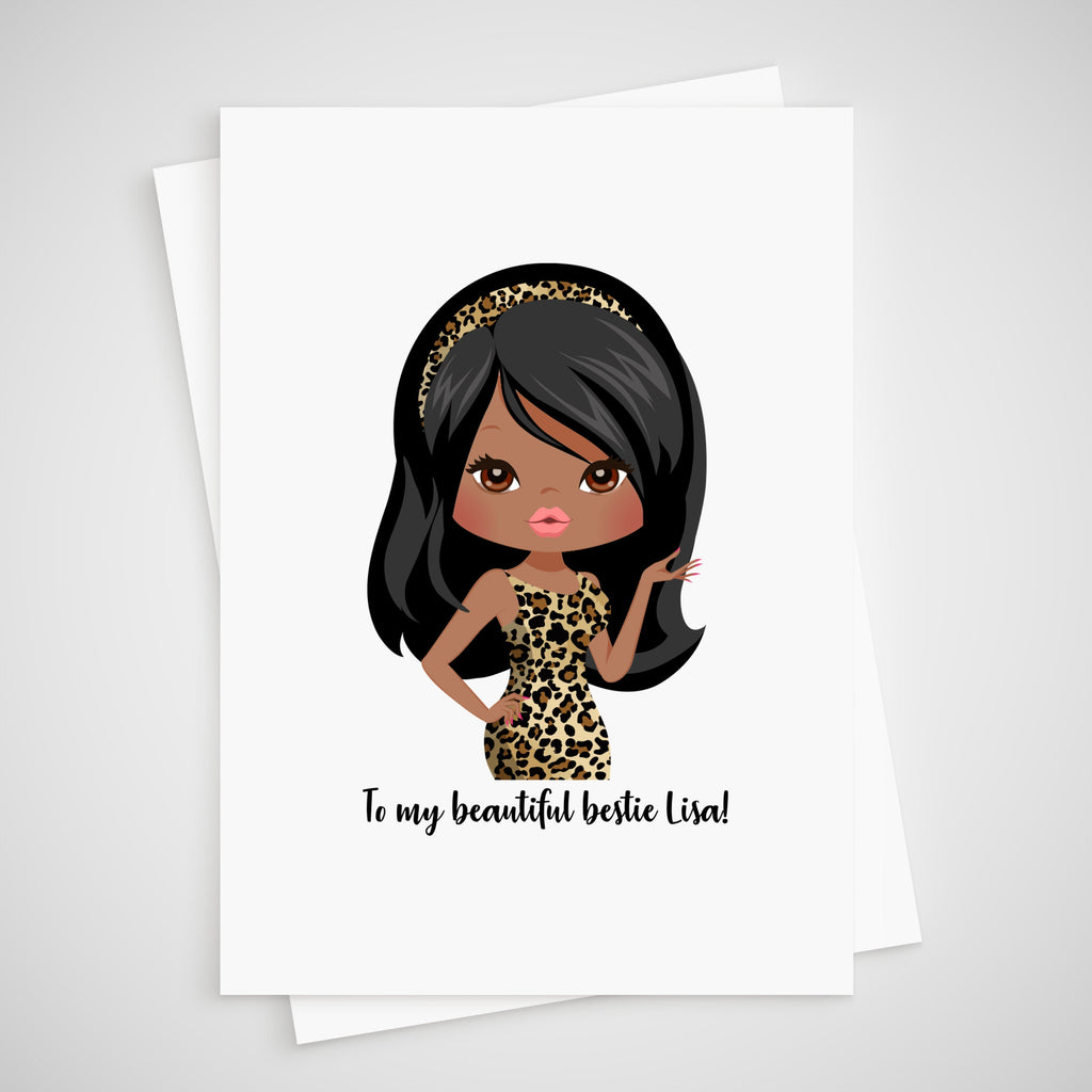 Personalized Leopard Print Friend Card
