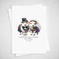 Scottish Sheep Wedding Card Personalised Bride & Groom Kilt Tartan