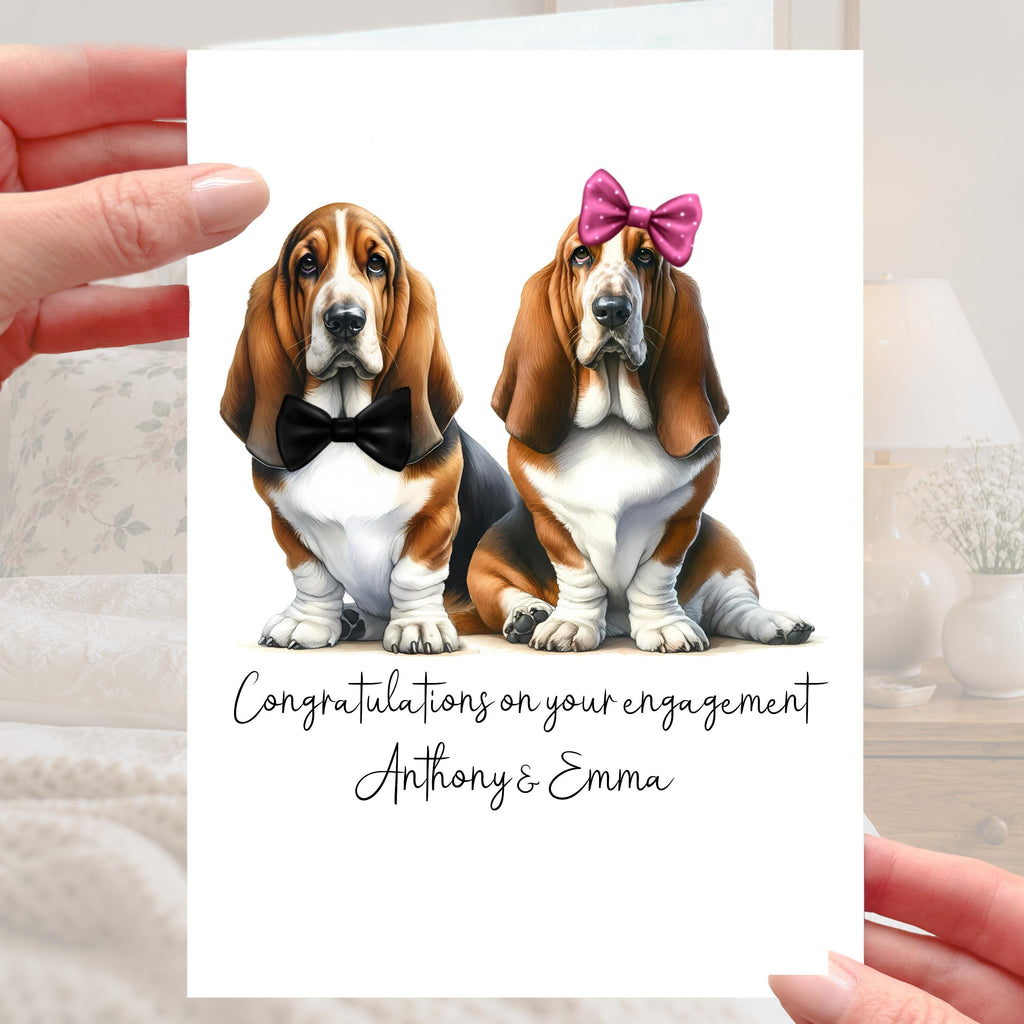 Basset Hound Dog Engagement Card Personalised