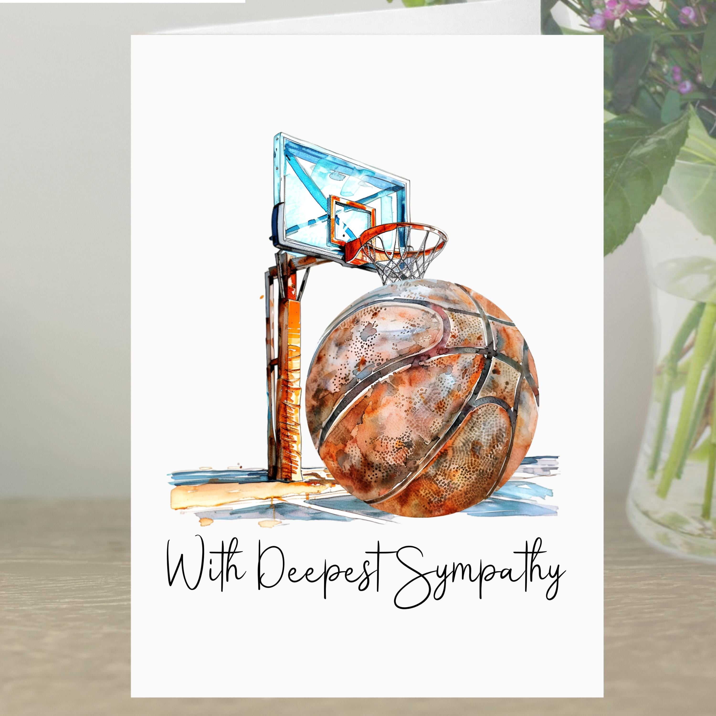 Basketball Sympathy Card Grief Mourning Sport