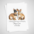 Rabbit Wedding Card Personalised Bride & Groom Bunny