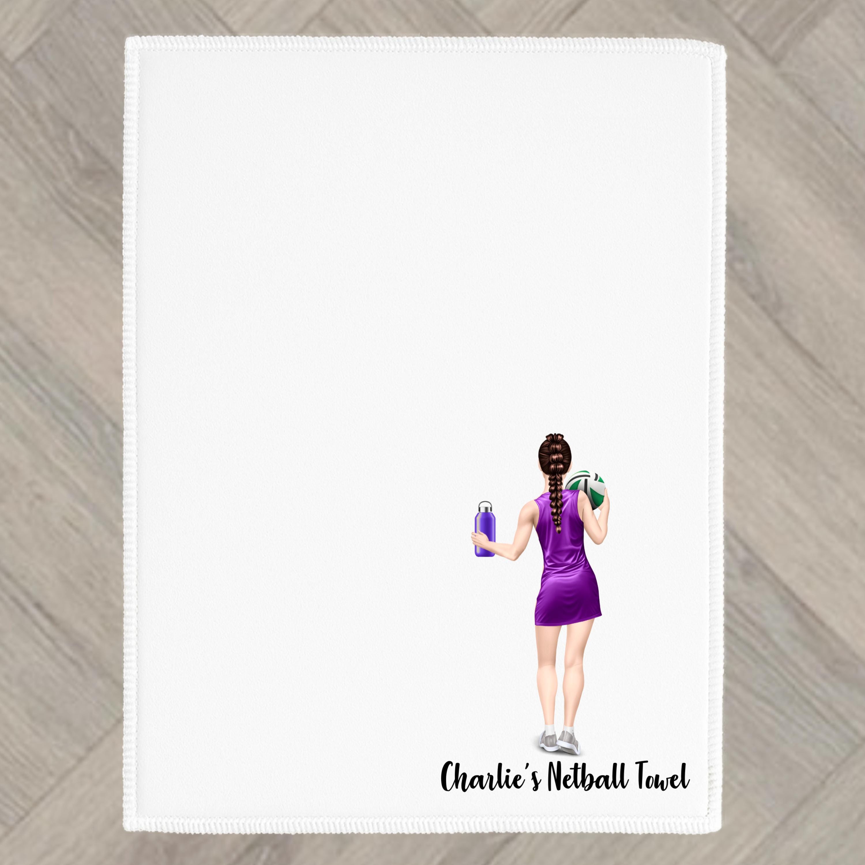 Netball Towel Personalised fitness gym exercise Woman Present Gift