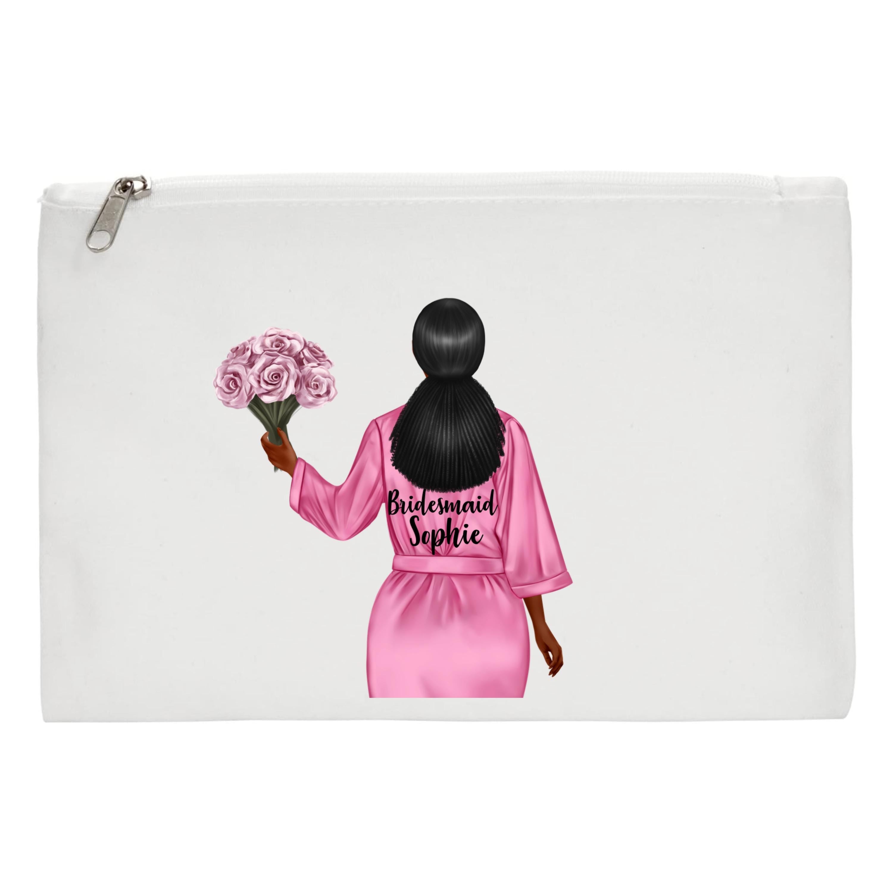 Bride MakeUp Bag Personalised bridesmaid maid of honour cosmetics wedding bridal party