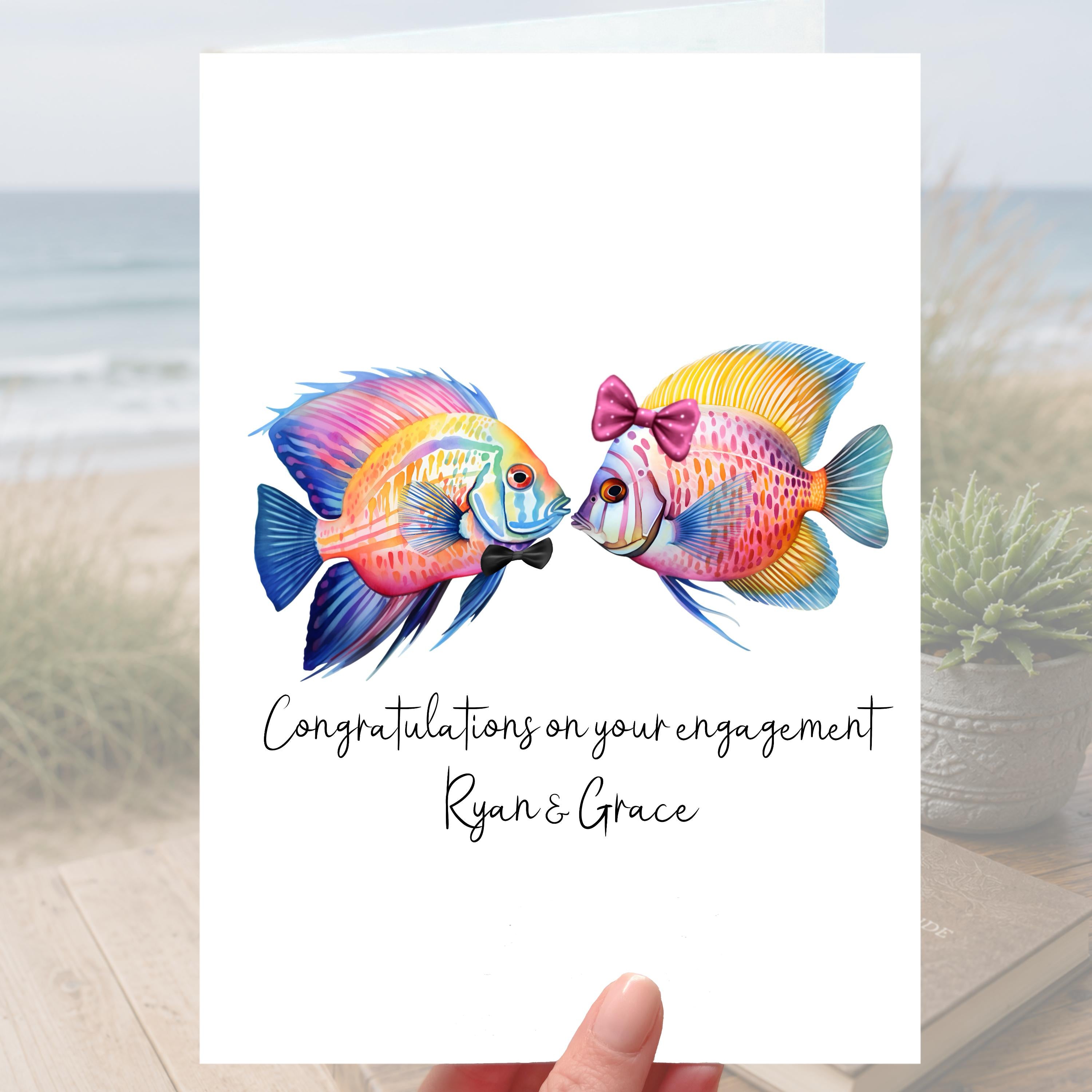 Tropical Fish Engagement Card Personalised
