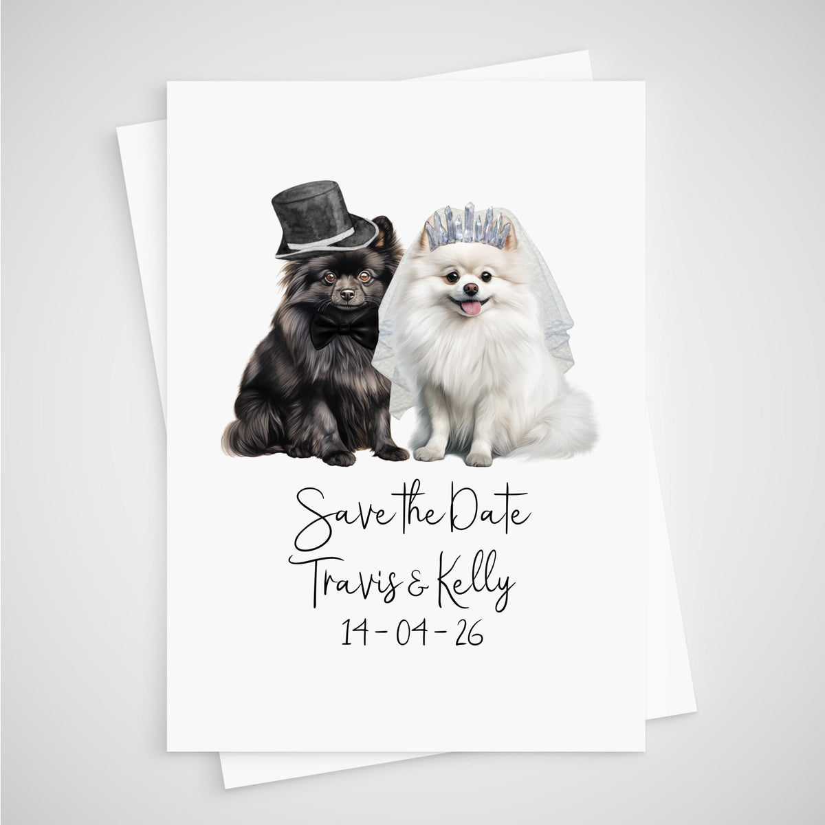 Personalized Dog Wedding Save the Date Card