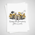 Motorbike Golden 50th Anniversary Card Personalised Motorcycle Gold