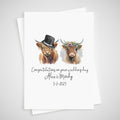 Cow Wedding Card Personalised Highland Bride & Groom