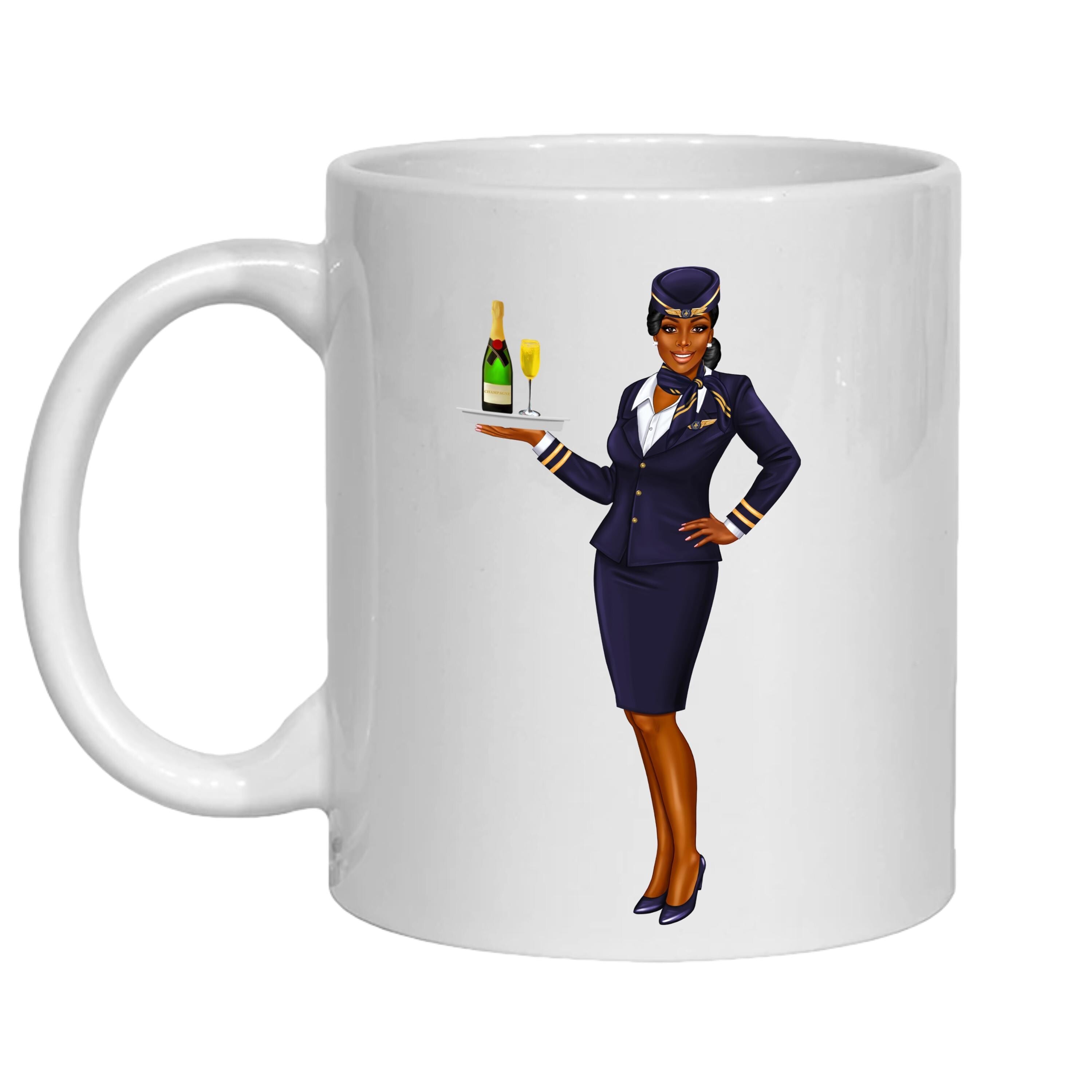 Air Hostess Mug Gift Personalised for cabin crew, flight attendant, stewardess, congratulations on gaining your wings