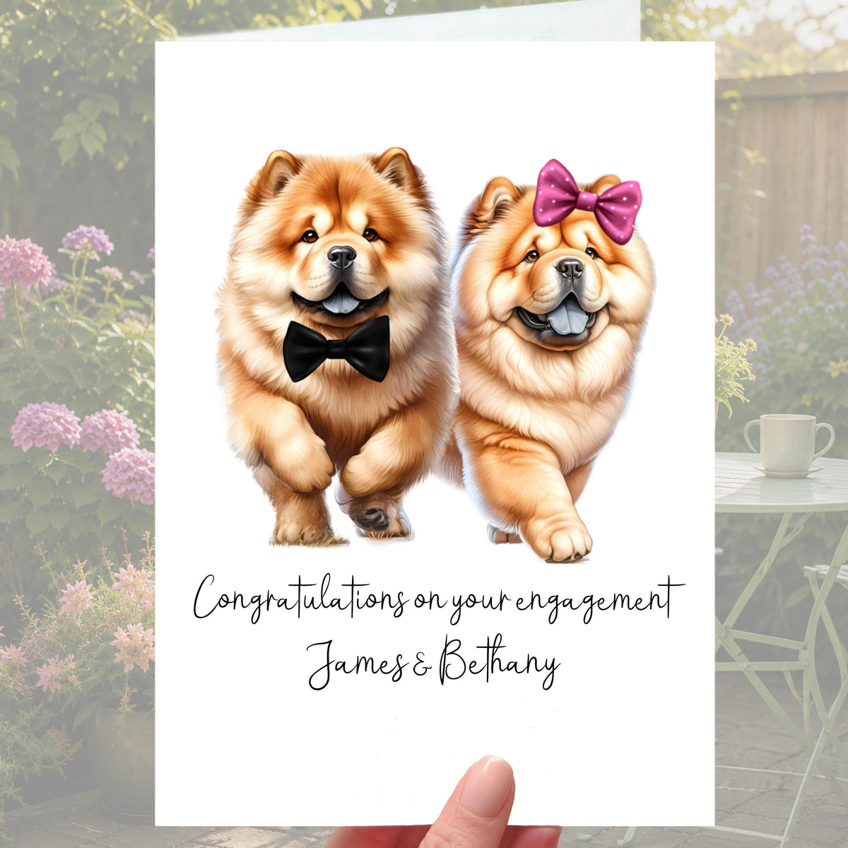 Chow Chow Engagement Card Personalised Dog
