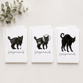 Set of 3 Cat Get Well Cards, Cone of Shame, knee operation replacement