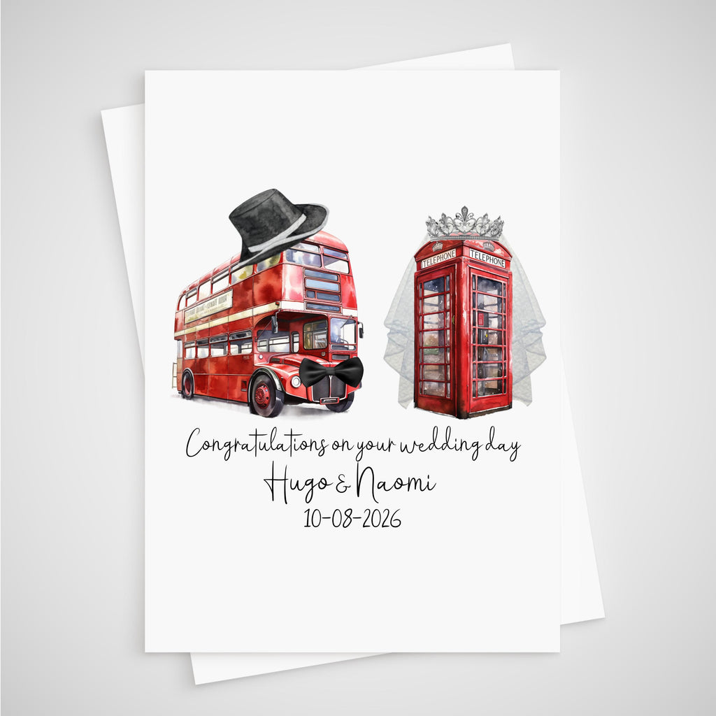 London Wedding Card Personalised England Britain