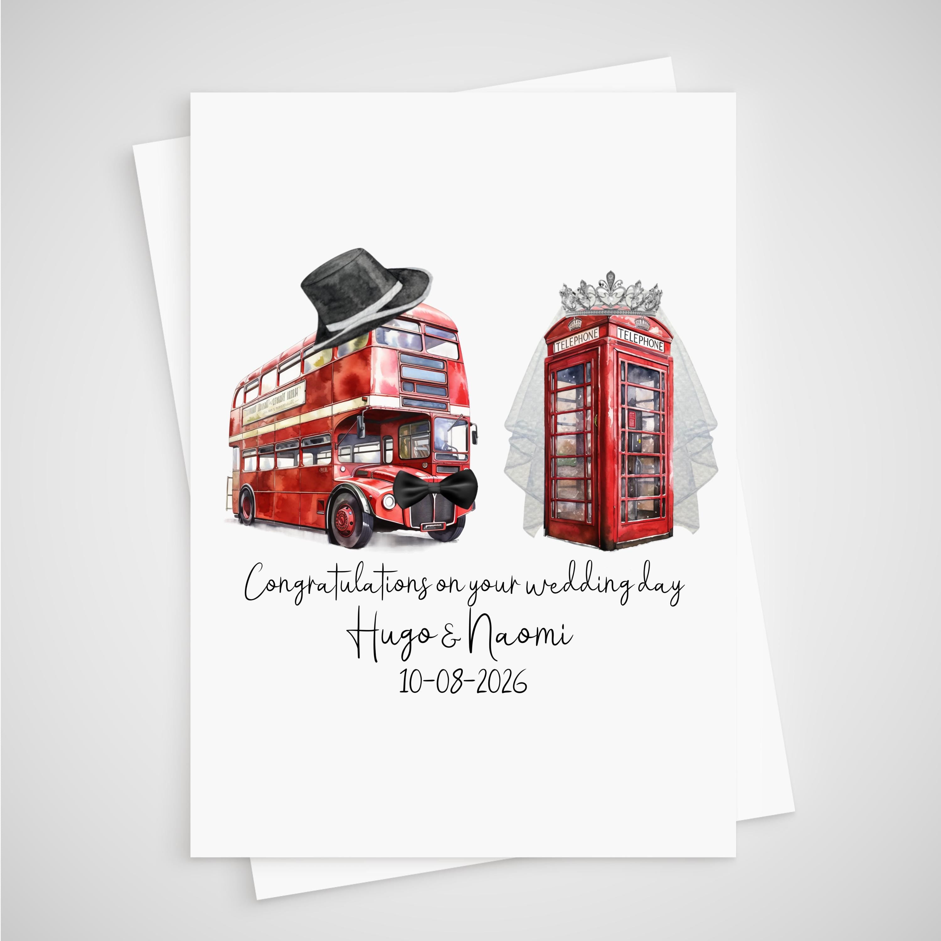 London Wedding Card Personalised England Britain