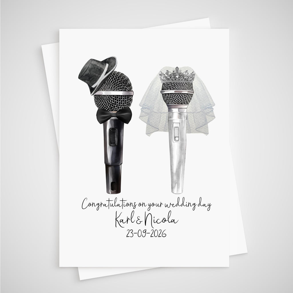 Singing Wedding Card Personalised Microphone Musician Vocalist