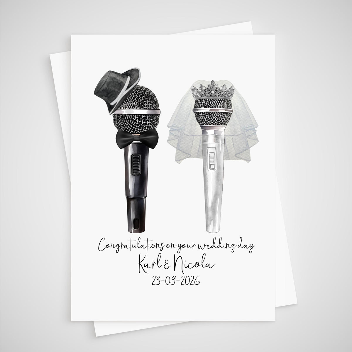 Singing Wedding Card Personalised Microphone Musician Vocalist