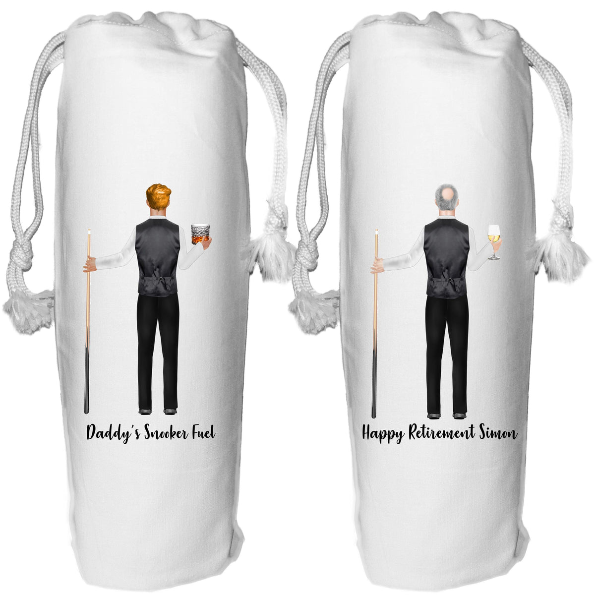 Personalised Snooker Wine Bag for him