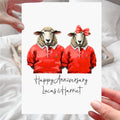 Wales Sheep Anniversary Card Personalised Welsh Rugby