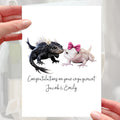 Axolotl Engagement Card Personalised Fiance Fiancee couple