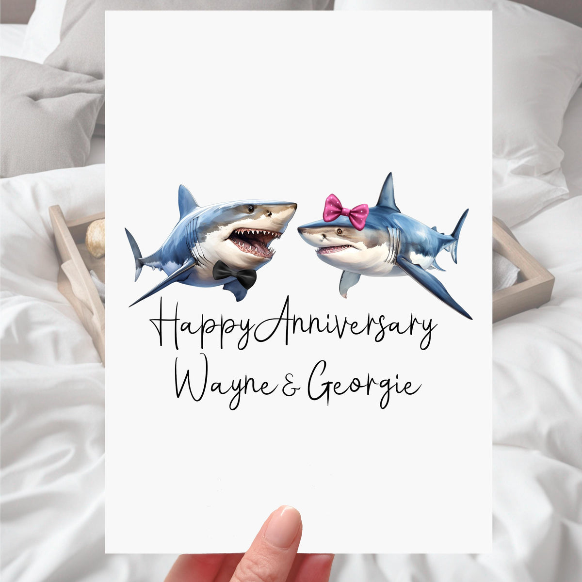 Shark Anniversary Card Personalised