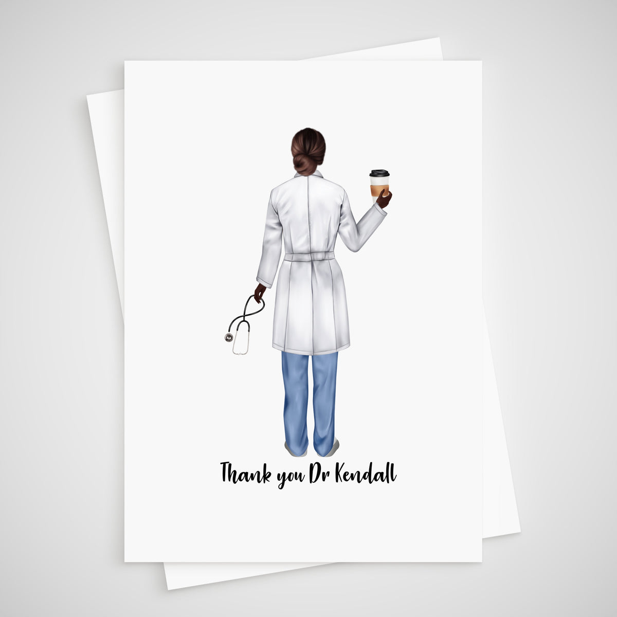 Doctor Card Personalised Thank you Surgeon Consultant Female