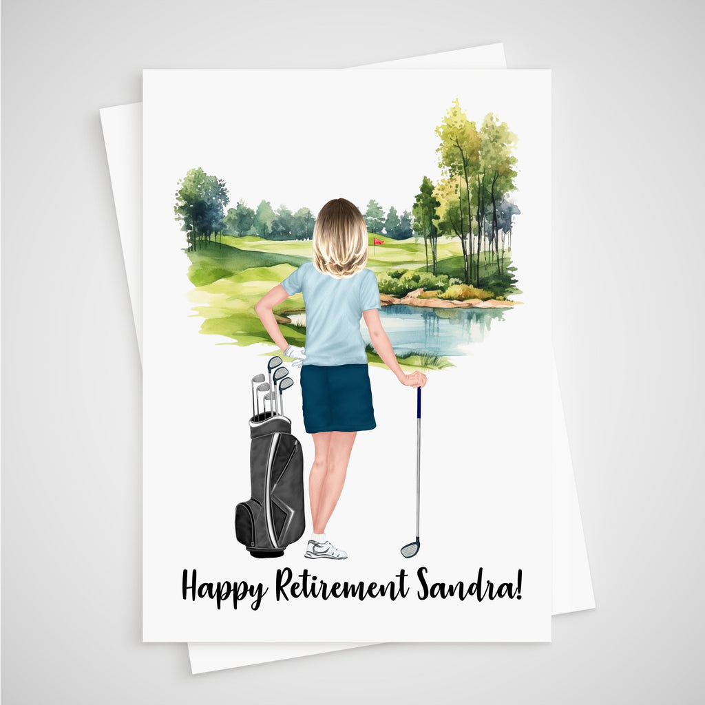 Golf Card Retirement Personalised for Woman Mum Retired