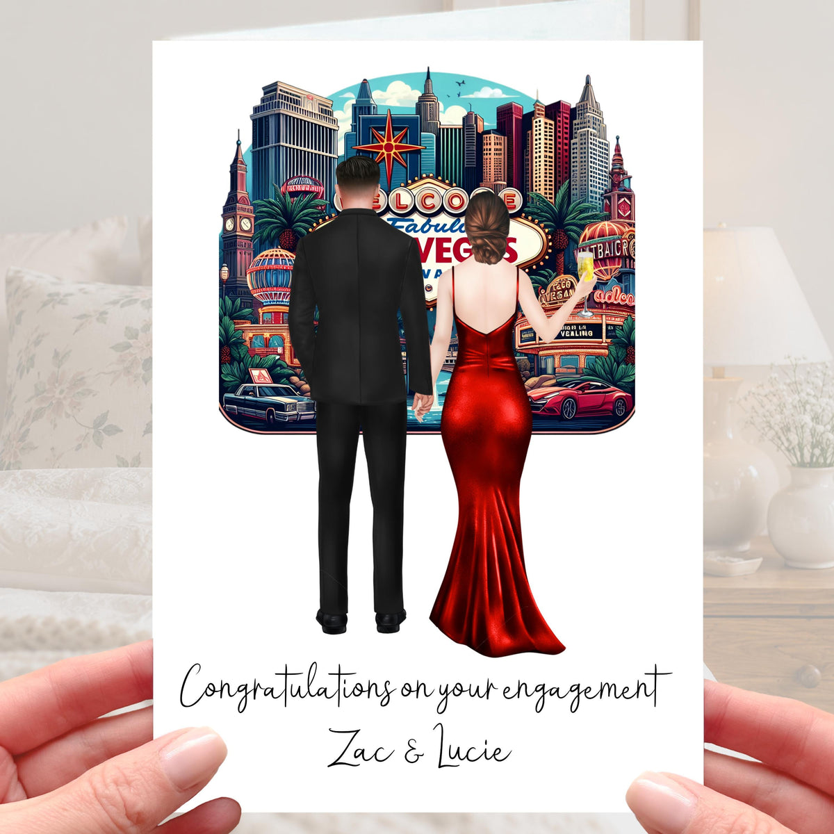 Las Vegas Engagement Card Personalised
