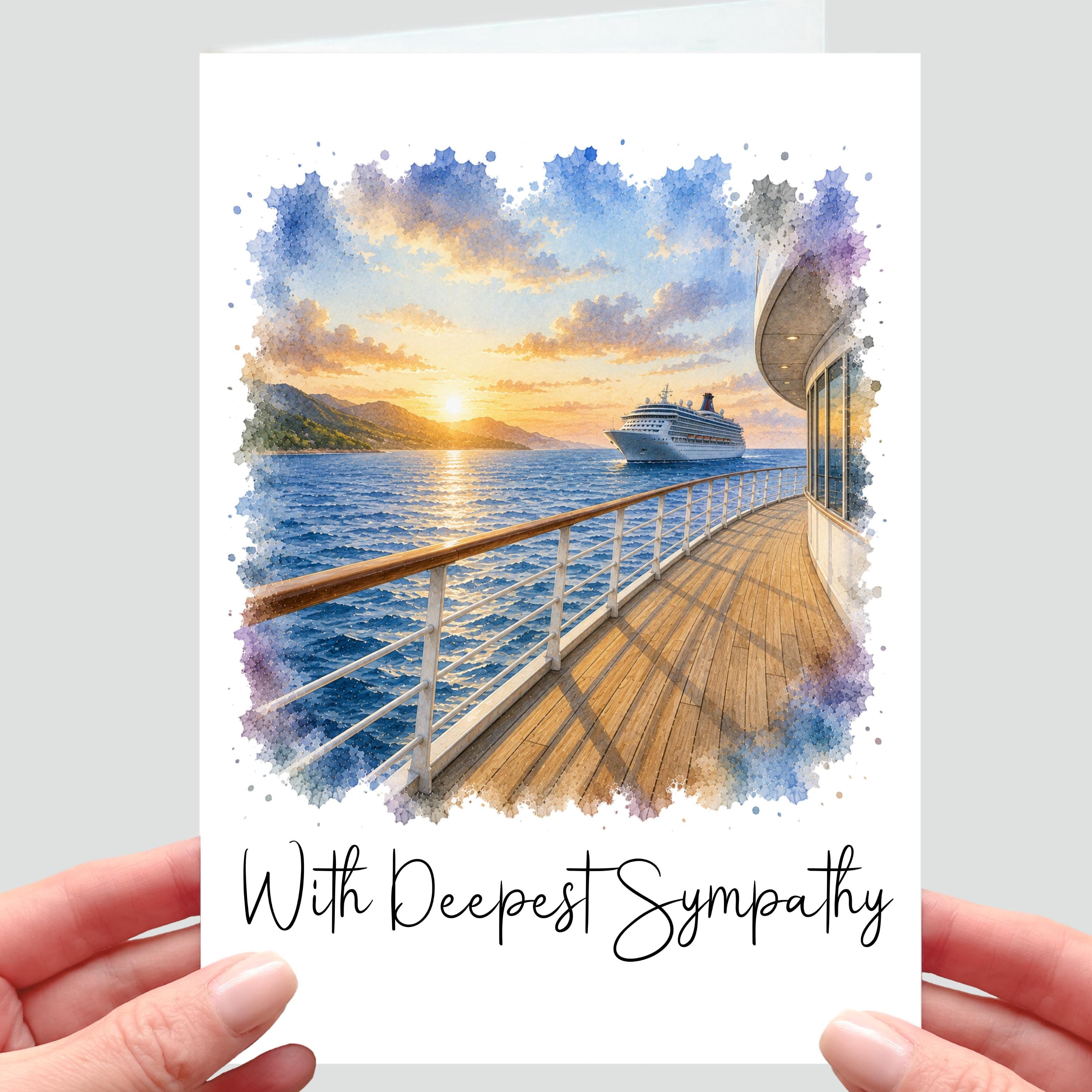 Cruise Sympathy Card Cruising Ship Grief Mourning Bereavement