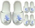 Personalised Spa Slippers Blue Porcelain Monogram Vintage Ornate Wedding Bride Bridesmaid