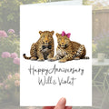 Leopard Anniversary Card Personalised Safari Big Cat