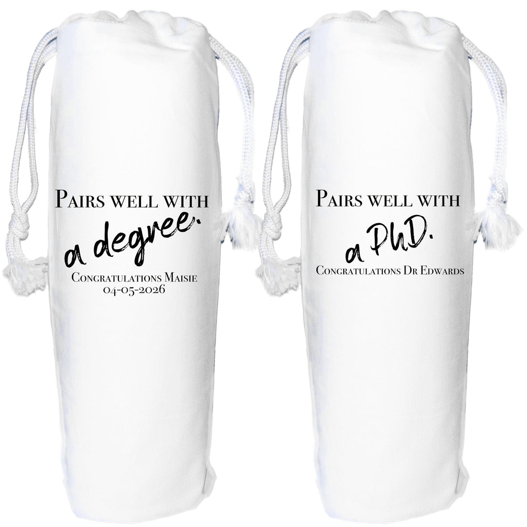 Graduation Wine Gift Bag Personalised pairs well with a degree