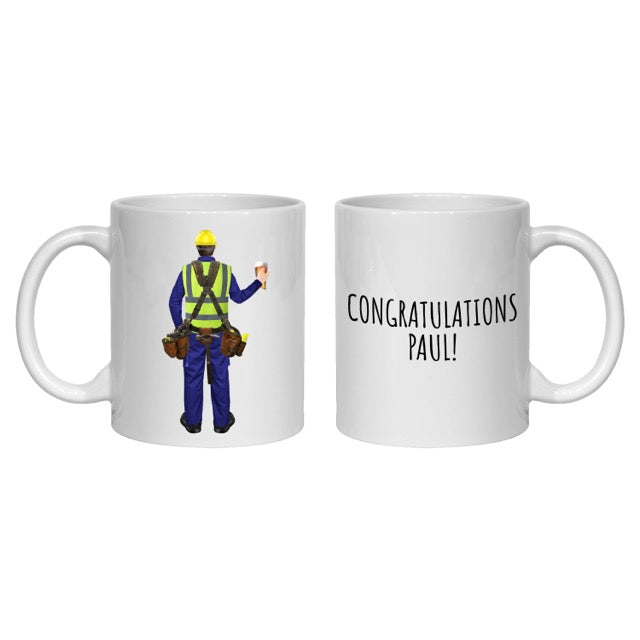 Plumber Mug Personalised Gift - construction worker - congratulations retirement
