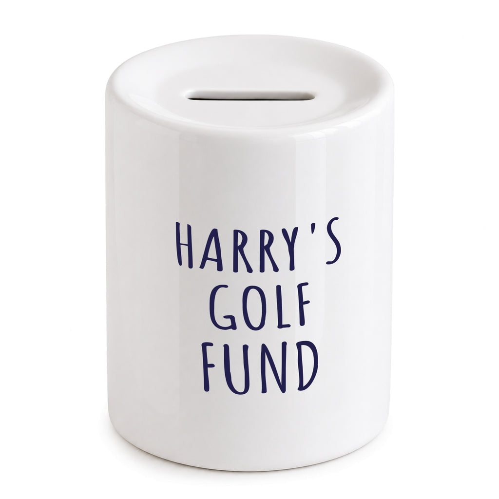 Golf Piggy Bank for Boy Personalised Golf Funds Savings gift