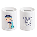 Golf Piggy Bank for Boy Personalised Golf Funds Savings gift