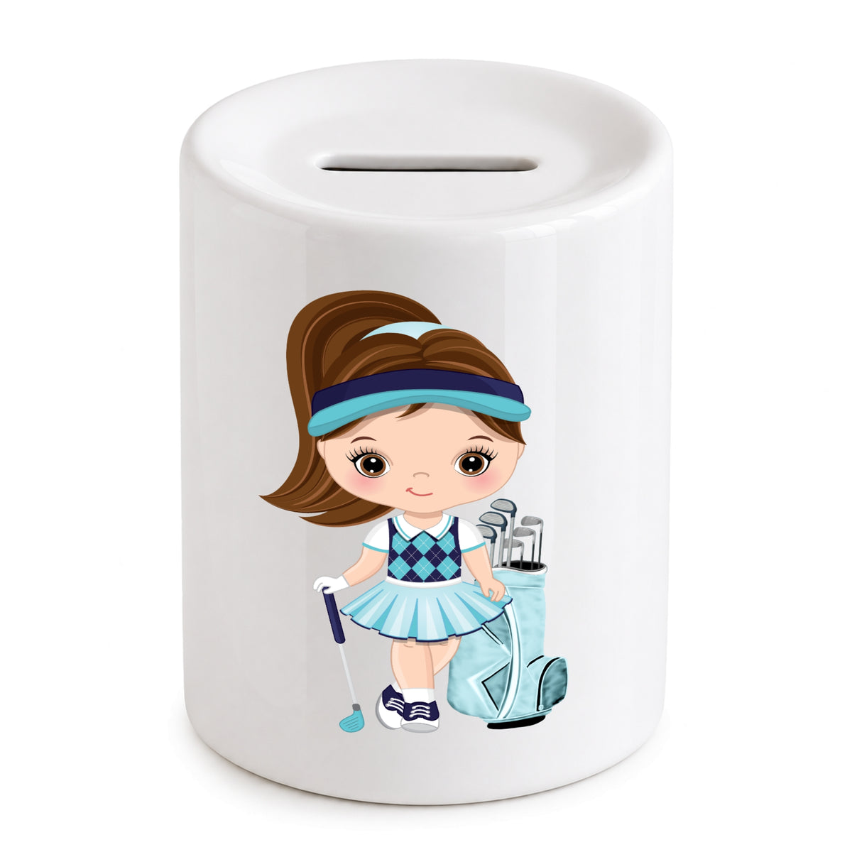 Golf Piggy Bank for Girl Personalised Golf Funds Savings gift