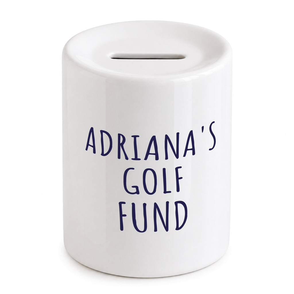 Golf Piggy Bank for Girl Personalised Golf Funds Savings gift