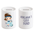 Golf Piggy Bank for Girl Personalised Golf Funds Savings gift