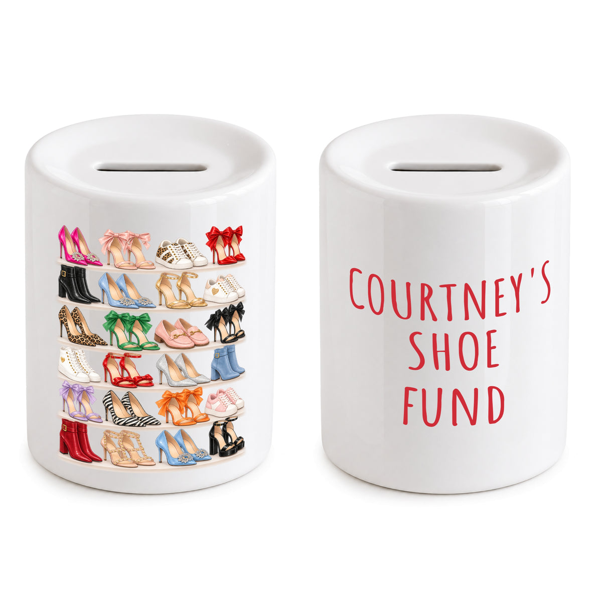 Personalised Shoe Fund Money Box Gift for Her