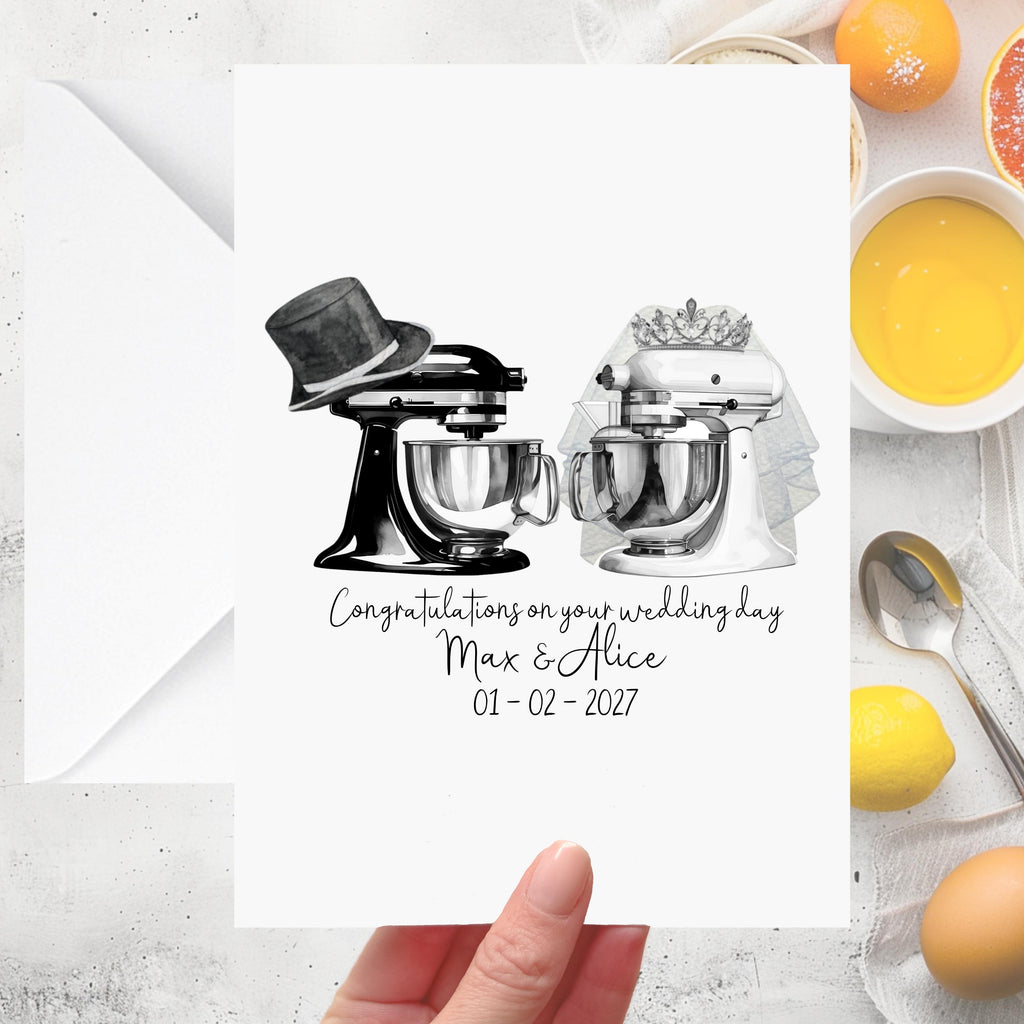 Food Mixer Wedding Card Personalised Baker Cook Chef