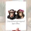 Chimpanzee Engagement Card Personalised Chimp