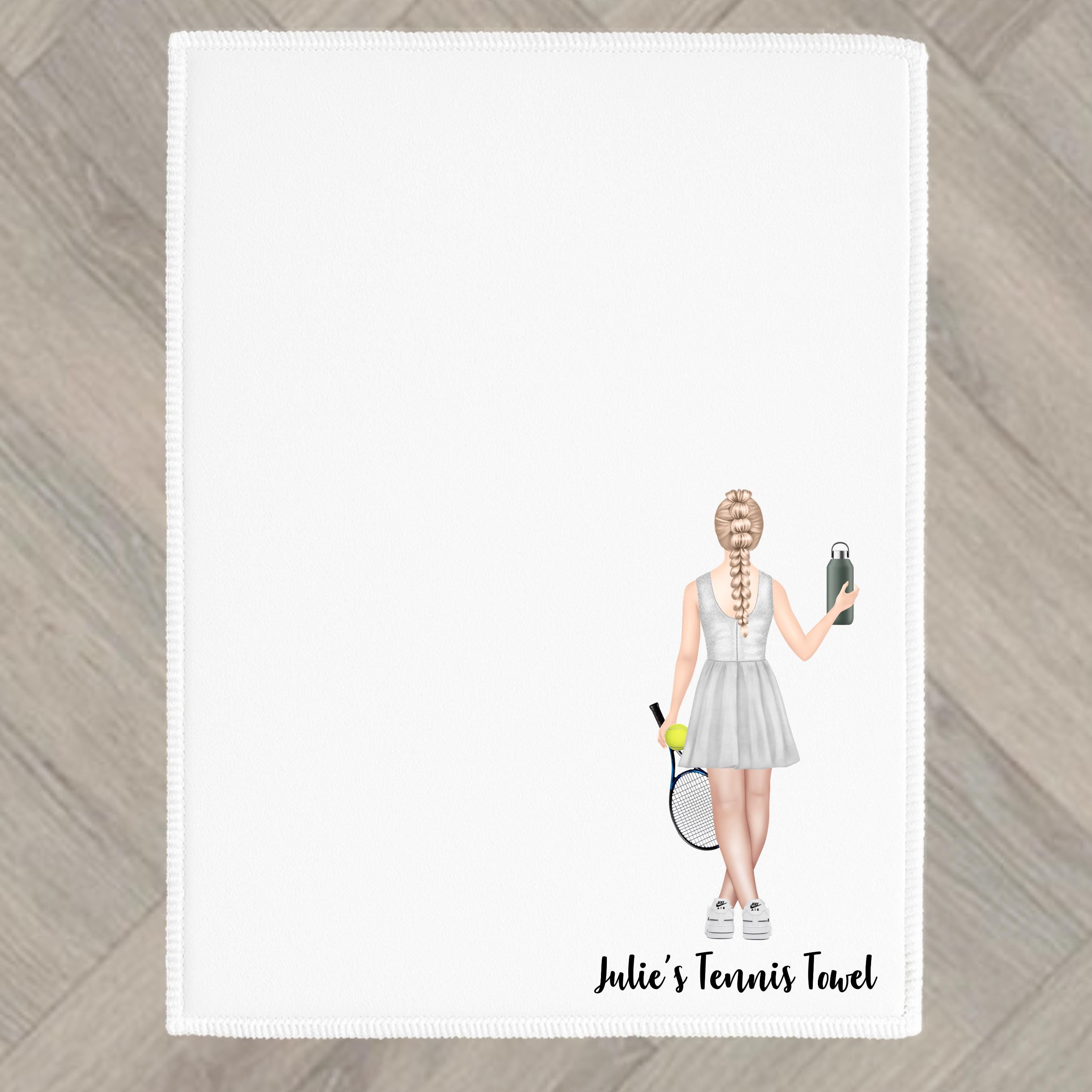 Tennis Towel Personalised fitness gym exercise Woman Present Gift