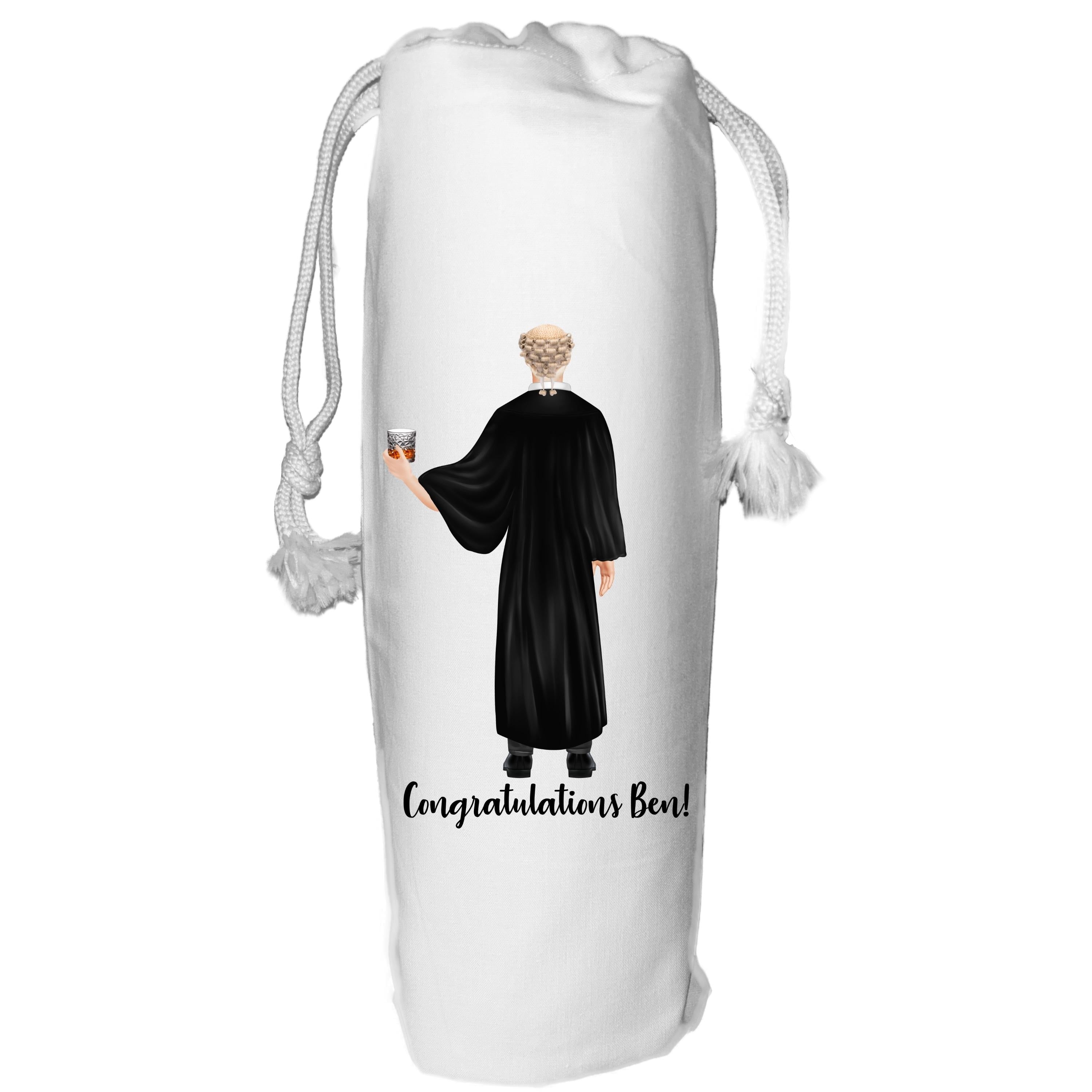 Lawyer Wine Bag Personalised for him Barrister Solicitor Judge Law Degree Congratulations Exams