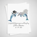 Dolphin Wedding Card Personalised Bride & Groom Ocean