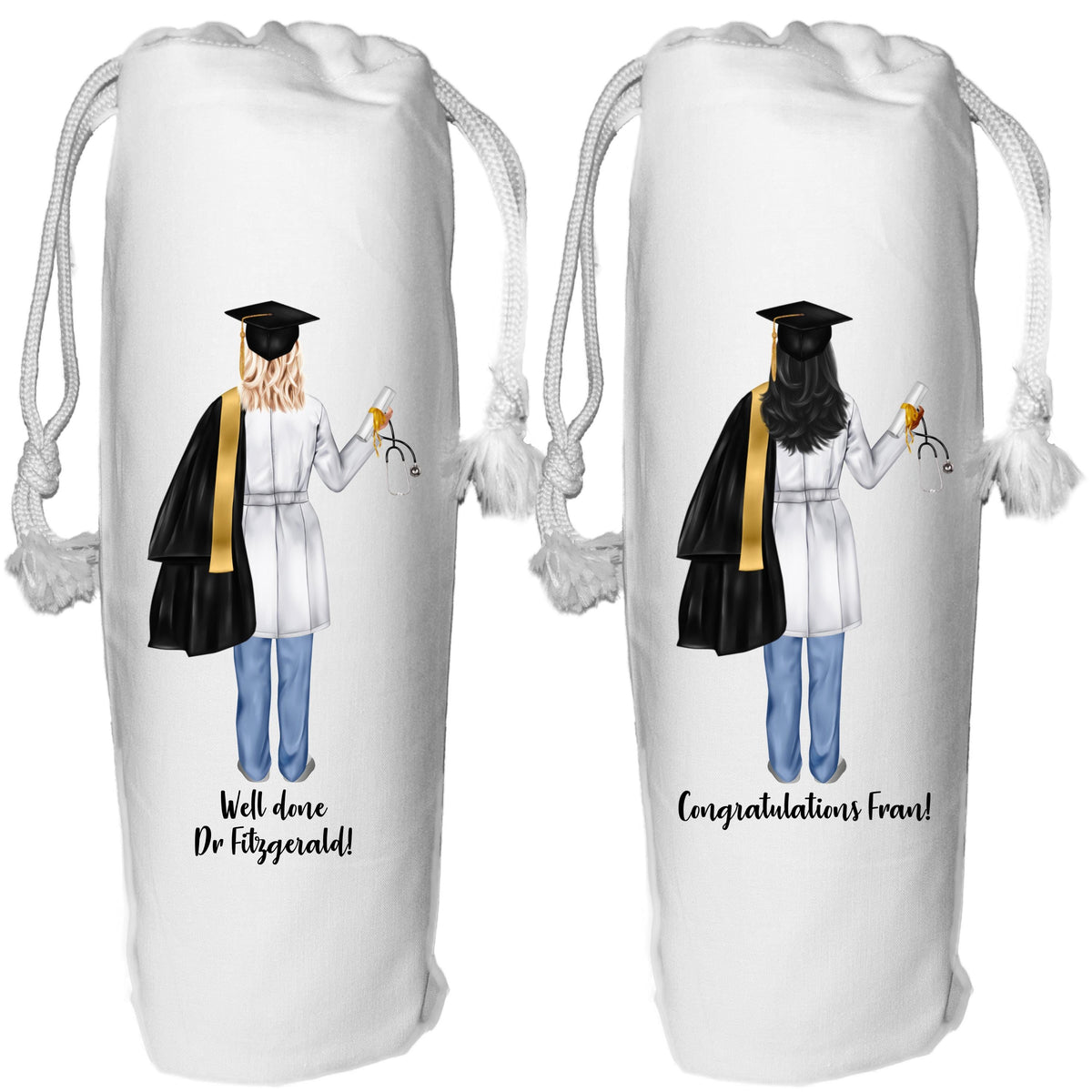 Graduate Doctor Wine Bottle Bag Personalised - graduation college university